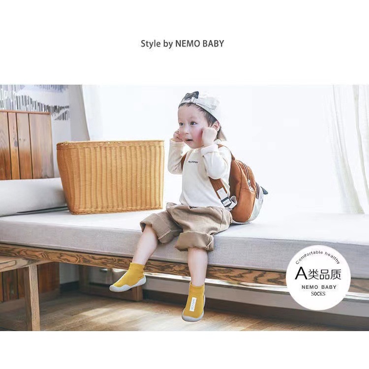 Giày Đế Cao Su Mềm Chống Trượt Cho Bé Tập Đi