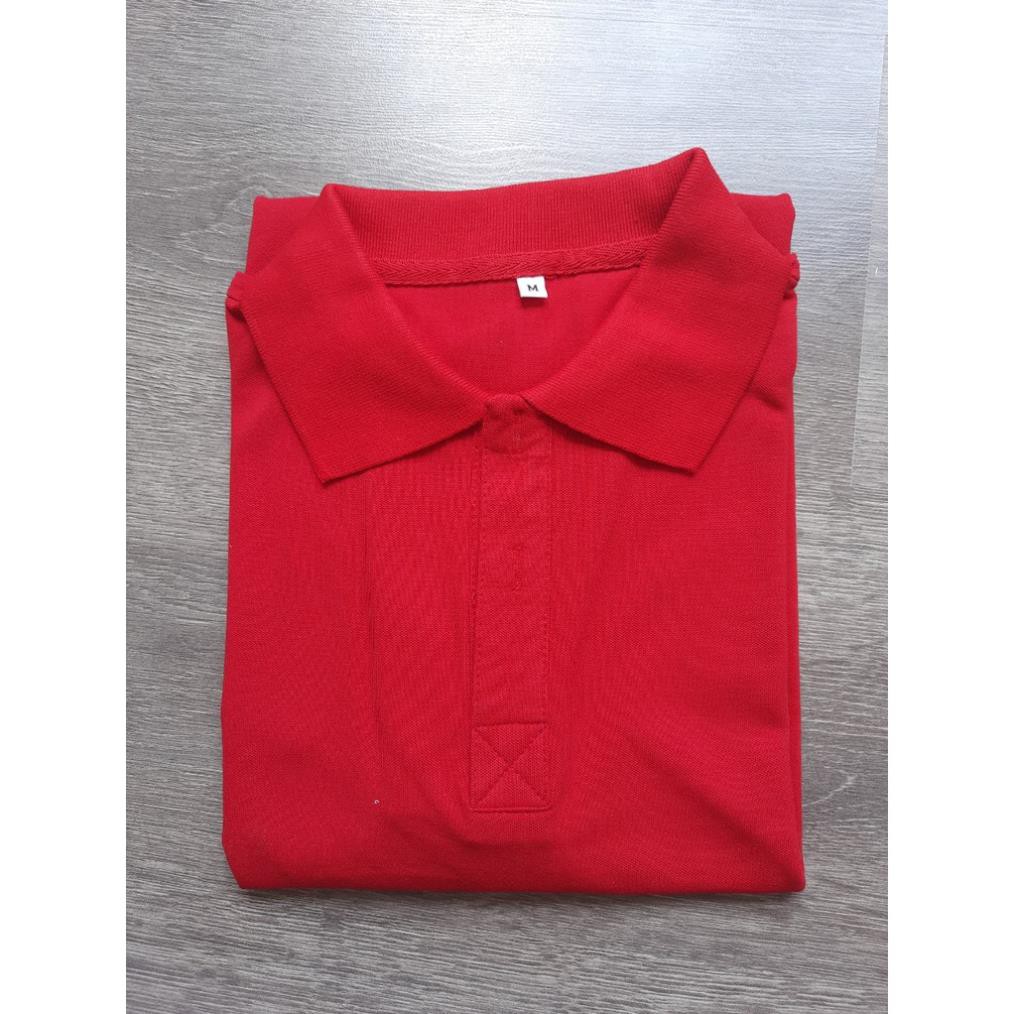 Áo thun Polo ngắn tay có cổ màu Đỏ tươi (S,M,L,XL,XXL) thun cá sấu 100% cotton đẹp lung linh giá sỉ ☝️