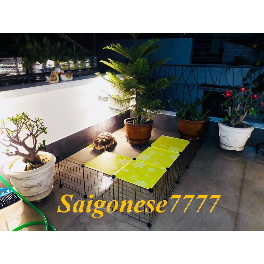 (70*70*35 cm) Chuồng Mini 2 Tầng 17 Miếng Lưới Sắt Lắp Ghép Đa Năng Làm Hàng Rào Lồng Quây Thú Cưng
