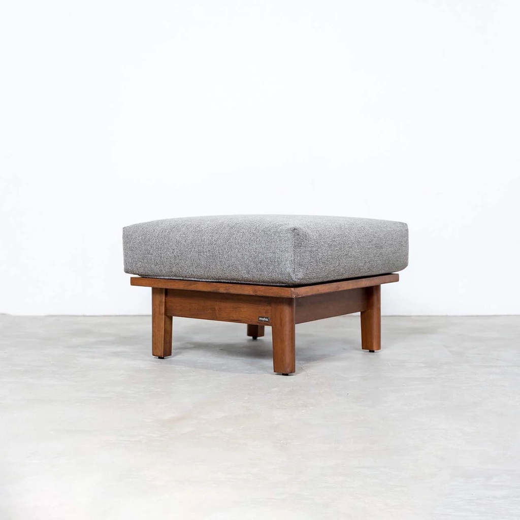 Ghế Đôn Sofa Gỗ Cao Su Tự Nhiên MOHO VLINE 601 Màu Xám Đậm