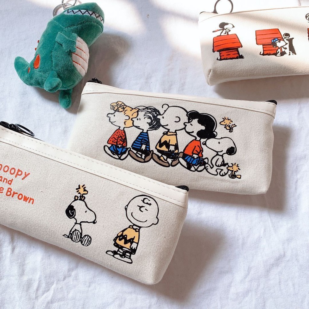 Túi bút chì chất liệu canvas họa tiết Snoopy đáng yêu