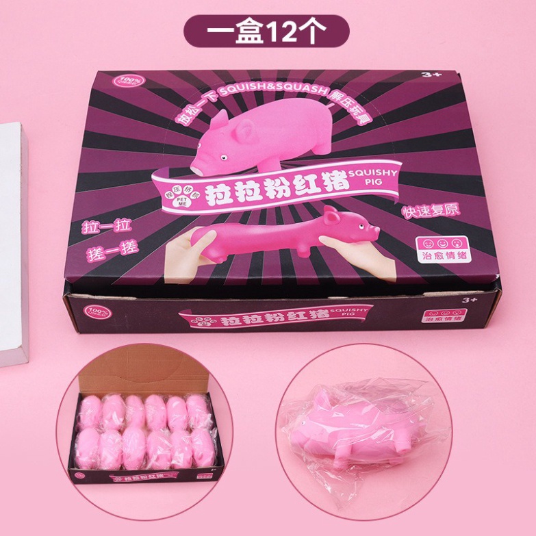 Heo hồng Dẻo xả stress Heo Hồng mềm dẻo siêu kute-đồ chơi squishy Chó Pug sillicon Chó Pug Kéo Dài Cute