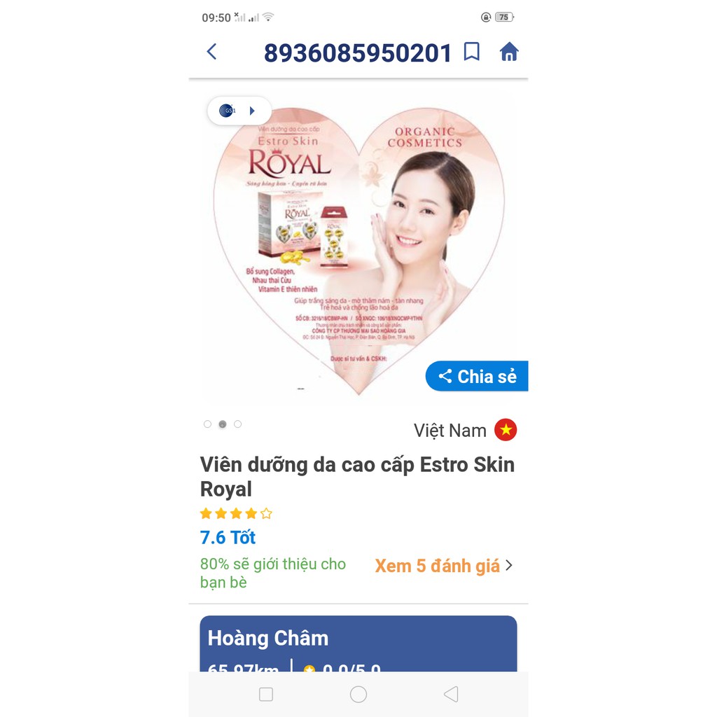 Viên bôi dưỡng da collagen cao cấp ESTRO SKIN ROYAL