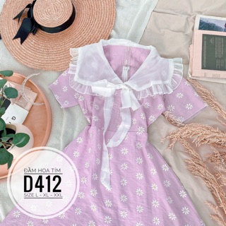 Bigsize đầm hoa tím d412