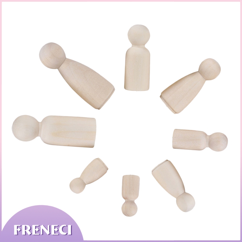 Set 22 Búp Bê Gỗ Tự Nhiên Dạng Chốt Và Hạt Dẻ Trang Trí Sinh Nhật / Đám Cưới DIY