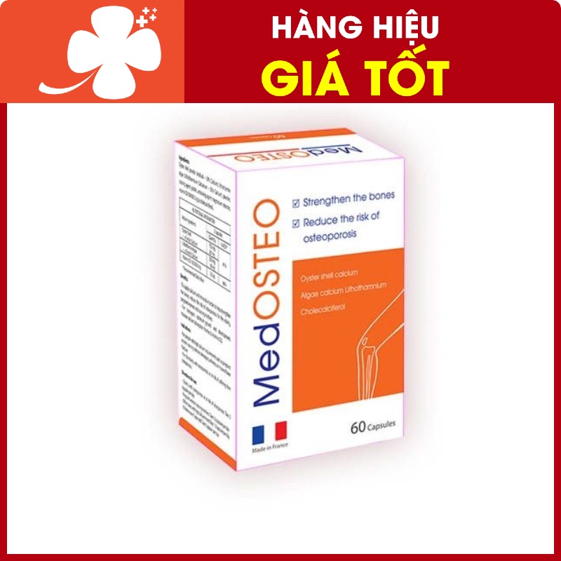 Viên Uống Medosteo, hỗ trợ giúp xương chắc khỏe và hỗ trợ làm giảm nguy cơ bị loãng xương hộp (60 viên hàng nhập khẩu)