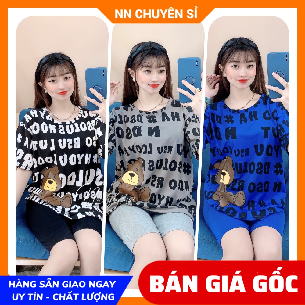 Đồ bộ nữ mặc nhà phom to in họa tiết in hoạt hinh dễ thương  Đồ bộ chất thun mềm mịn mát TP90 TP88