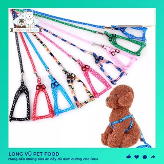 Dây dắt chó mèo - Dây dắt kèm yếm cho chó mèo nhỏ hơn 5kg - Long Vũ Pet Food