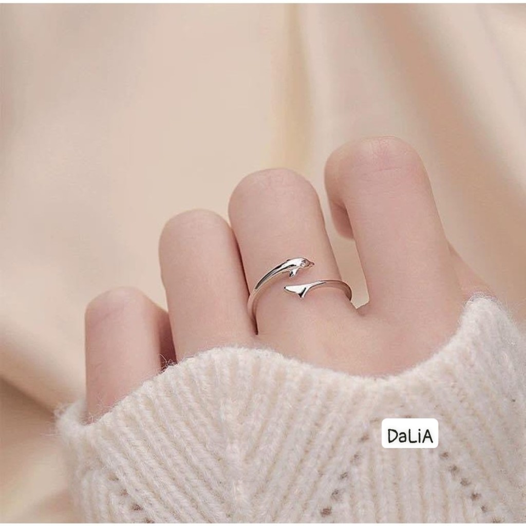 Nhẫn Bạc Nữ DaLiA Jewelry Nhẫn Cá Heo Tùy Chỉnh Size