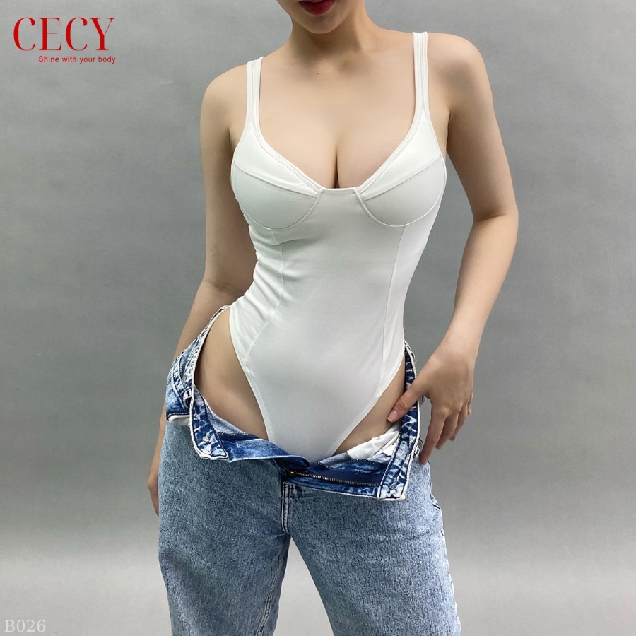 Áo 2 dây Bodysuit cúp ngực quyến rũ, Áo bó sát, áo body sexy, áo xẻ ngực sâu B026 | BigBuy360 - bigbuy360.vn
