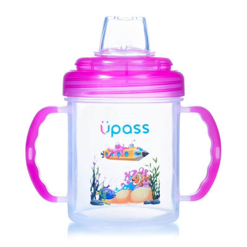 Cốc tập uống 200ml Upass hai tay cầm đầu mềm / UP0737Y / cho bé trên 6 tháng tuổi