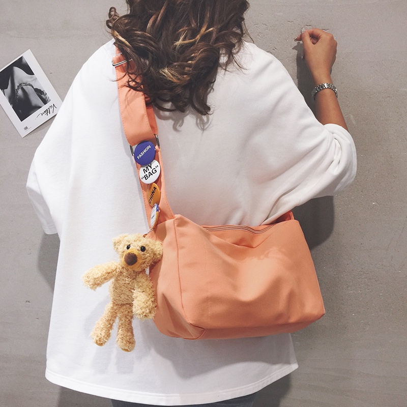 Túi Đeo Vai Bằng Vải Nylon Siêu Nhẹ Thiết Kế Giản Dị Dành Cho Nữ