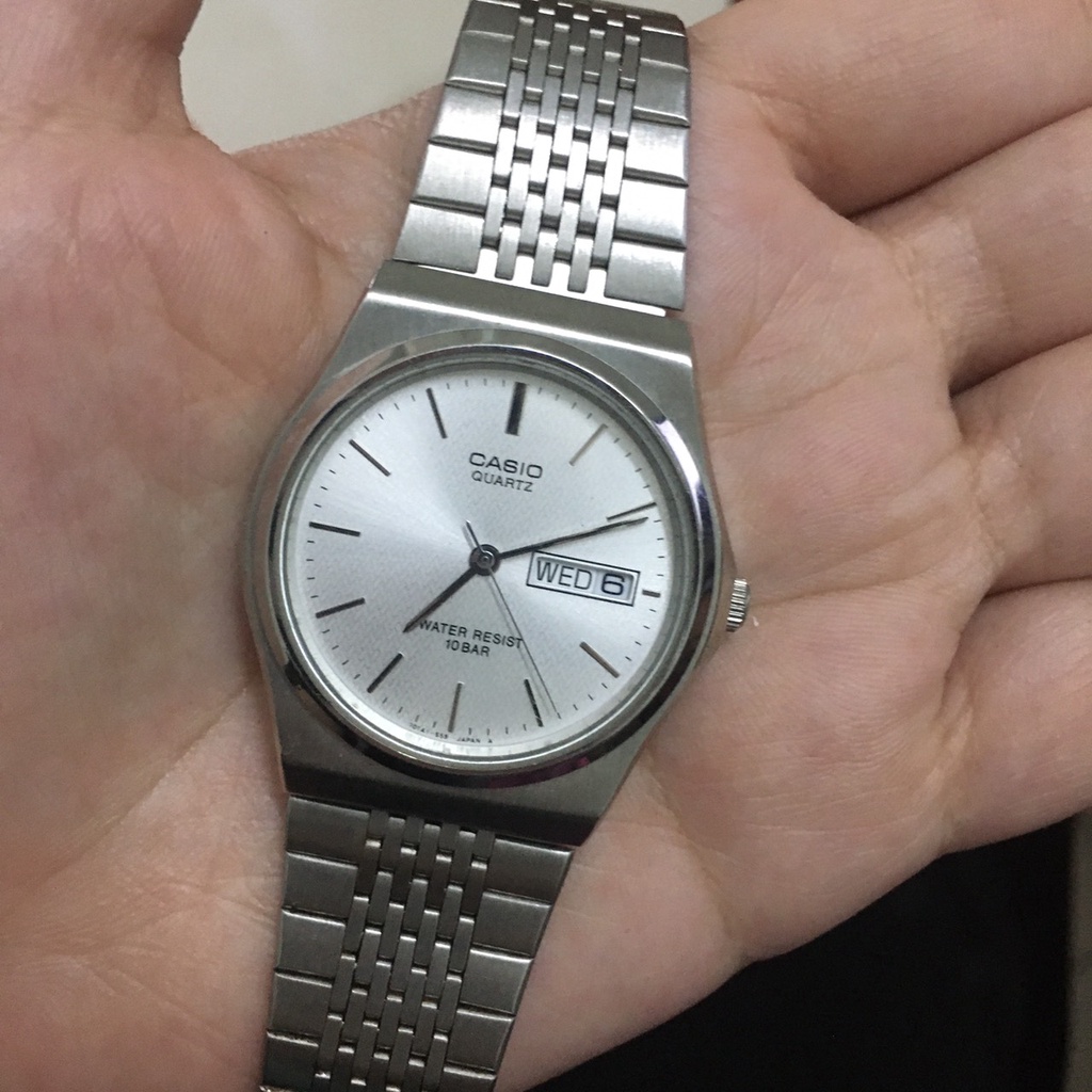 Đồng hồ nam Casio thương hiệu QUARTZ hàng si Nhật chính hãng , mặt trắng