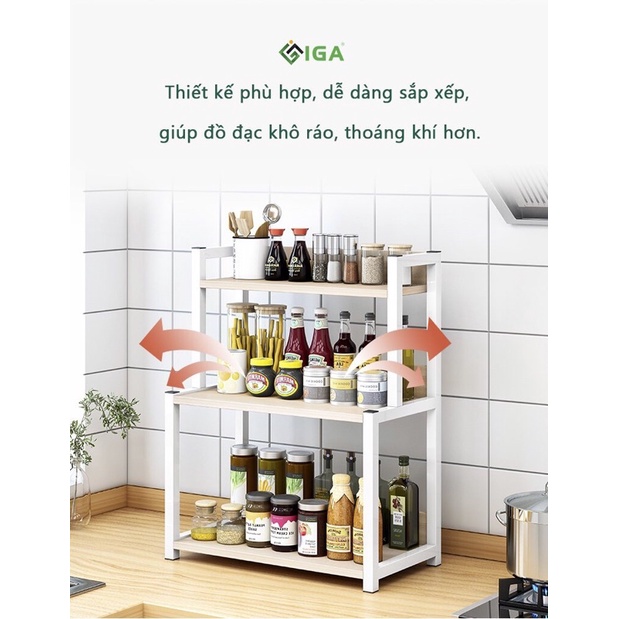 Kệ Gia Vị Để Bàn Nhà Bếp 3 tầng - Kệ Gia Vị Khung Sắt Sơn Tĩnh Điện GM04