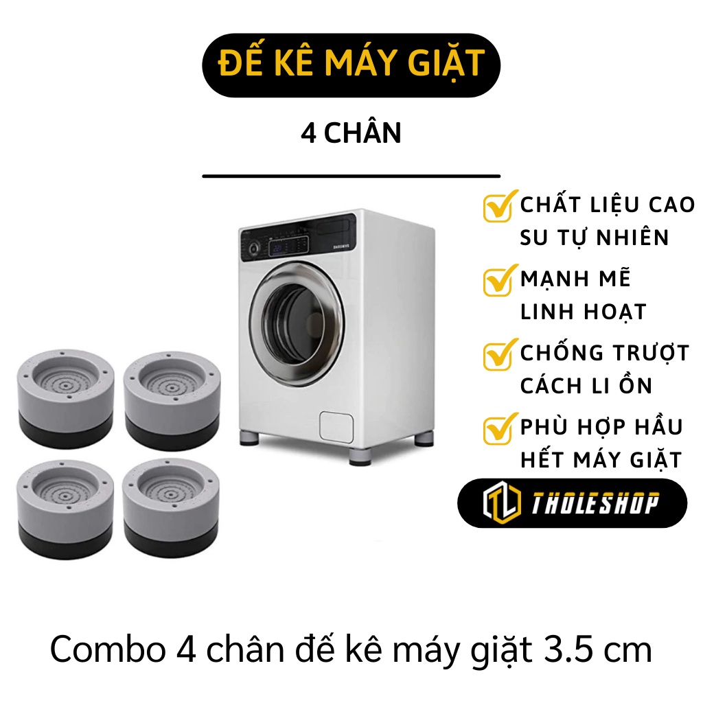 Đệm Chống Rung Máy Giặt - Combo 4 Đế Cao Su Kê Cao Tủ Lạnh, Sofa Chống Ồn, Ẩm Mốc 9704