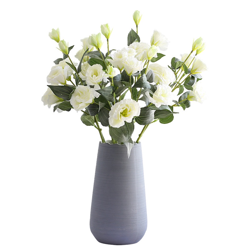 Bó Hoa 4 Bông Giả Eustoma Gradiflorus Lisianthus Trang Trí Nhà Cửa / Tiệc Cưới / Giáng Sinh