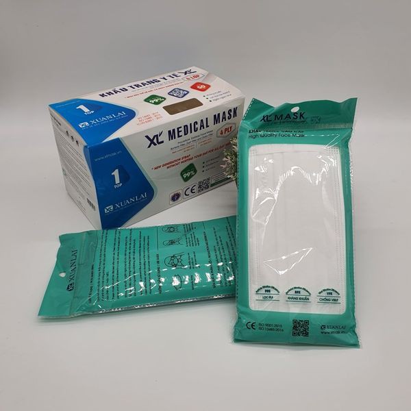 (Mẫu Mới) Hộp 50 Chiếc Khẩu Trang Y Tế 4 Lớp Kháng Khuẩn Chuẩn Xuân Lai Quai Đeo Sử Dụng Cả Ngày Không Đau Taia | BigBuy360 - bigbuy360.vn