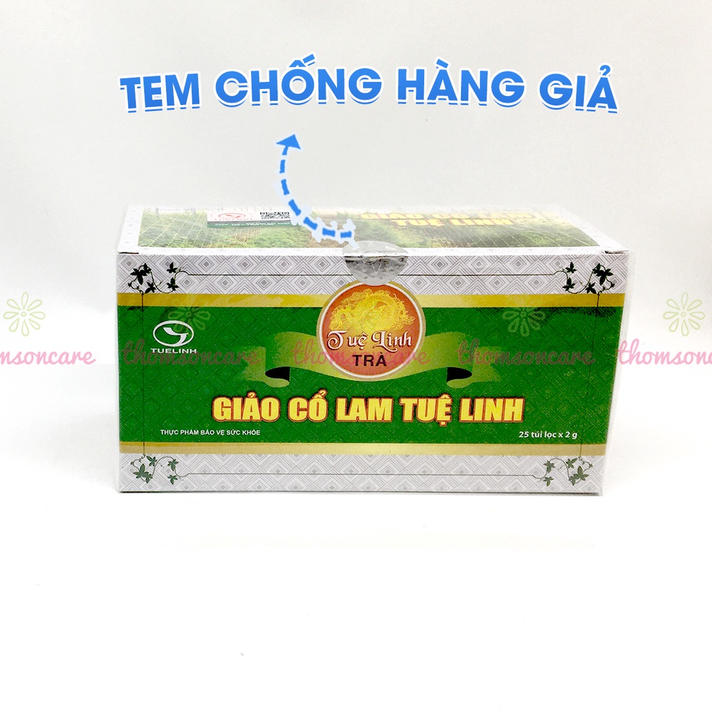 Trà giảo cổ lam Tuệ Linh - dạng túi lọc tiện dụng - hỗ trợ hạ mỡ máu, giảm đường huyết - KM mua 10 tặng 1 hộp