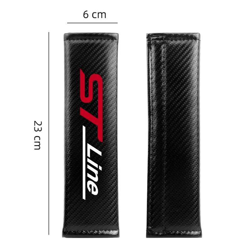 Bộ 2 Miếng Bọc Dây Đai An Toàn Bằng Sợi Carbon Cho Xe Hơi Ford Focus Fiesta Ka Ranger T6/T7/T8 Fusion Everest