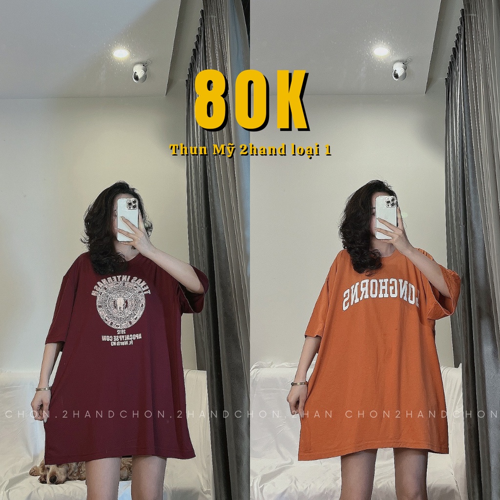 Áo thun mỹ 2hand chon2hand ⚠️Áo Vip được chọn mẫu⚠️ thun mỹ unisex 100% cotton tay lỡ form thụng giấu quần