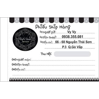 5 cuốn phiếu ship in thông tin + phí thiết kế (1q 100trang)