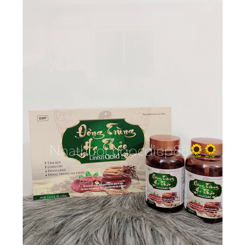 Viên Uống Đông Trùng Hạ Thảo Linhzi Gold- Giúp Ăn Ngon, Ngủ Tốt, Bồi Bổ Cơ Thể (Hộp 2 lọ x 30 viên )