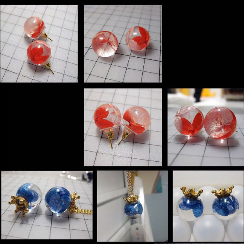 Bộ 12 khuôn hình tròn và vuông tự làm trang sức nhiều kích thước