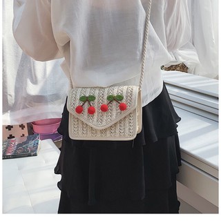 Túi cói bì thư phụ kiện cherry