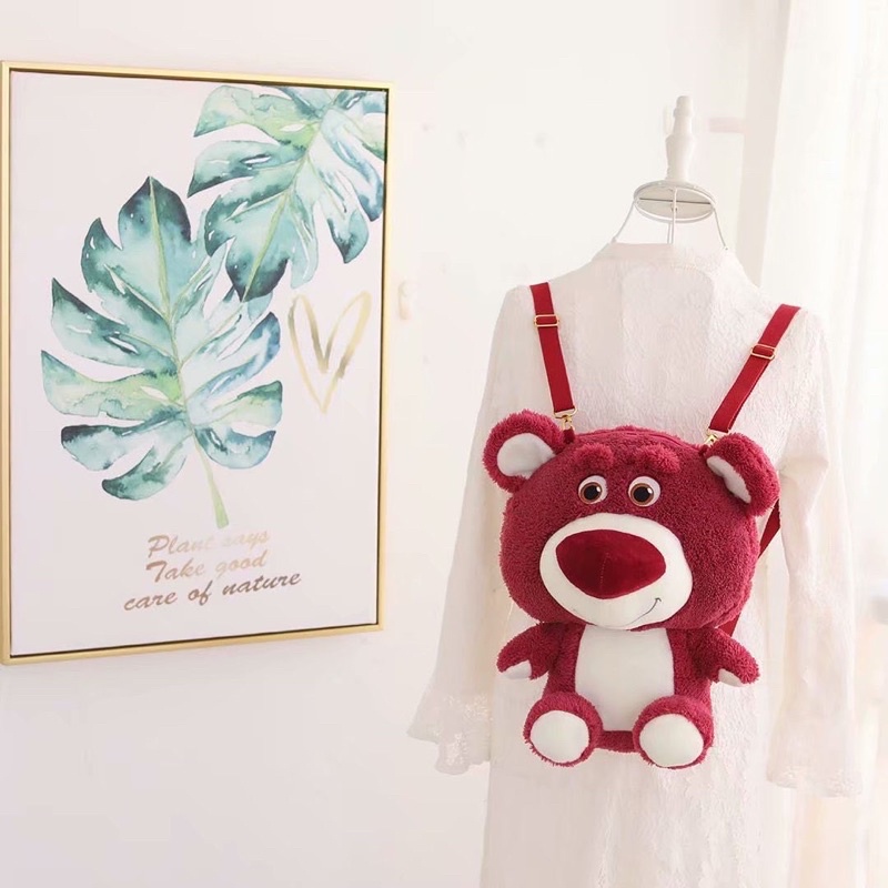 Balo Gấu Dâu Lotso Đeo Được 2 Kiểu