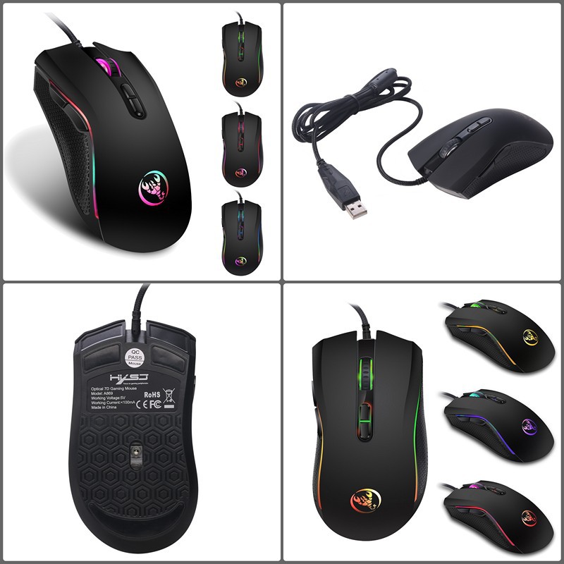 Chuột LED RGB 3200 DPI Gaming Mouse HXSJ A868