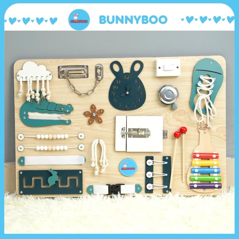 Đồ chơi trẻ em BUNNYBOO busy board bảng bận rộn đồ chơi bé trai - bé gái từ 1 tuổi đồ chơi thông minh free gắn tên