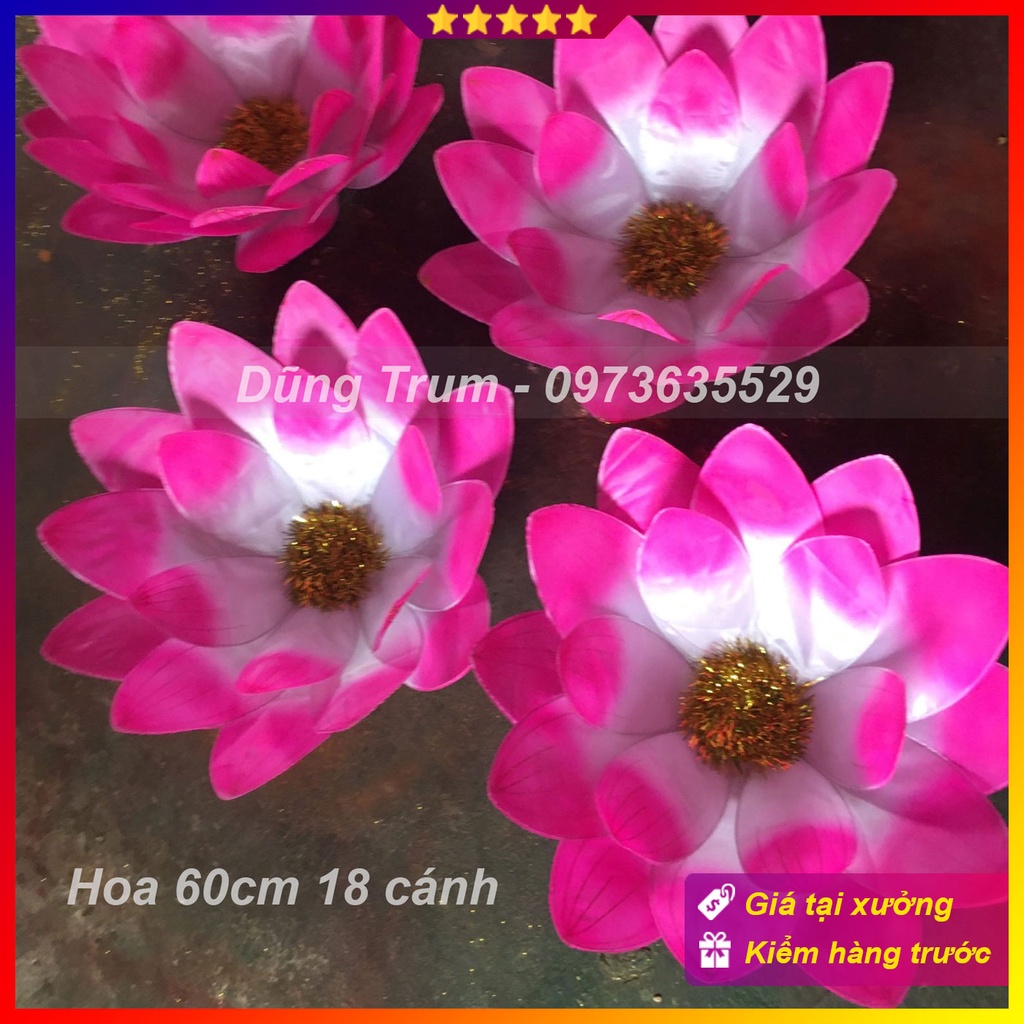 Hoa múa văn nghệ múa dưỡng sinh, hoa biểu diễn cầm tay mẫu 60cm 18 cánh siêu đẹp