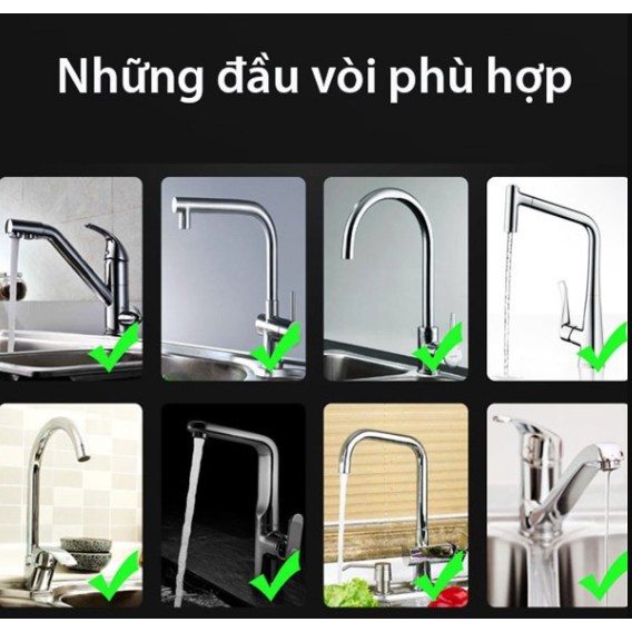 Dây Nối Đầu Vòi Nước Tăng Áp Có Nút Điều Chỉnh Xoay 360, Đầu nối vòi nước chậu Lavabo lắp dặt dễ dàng tiện dụng