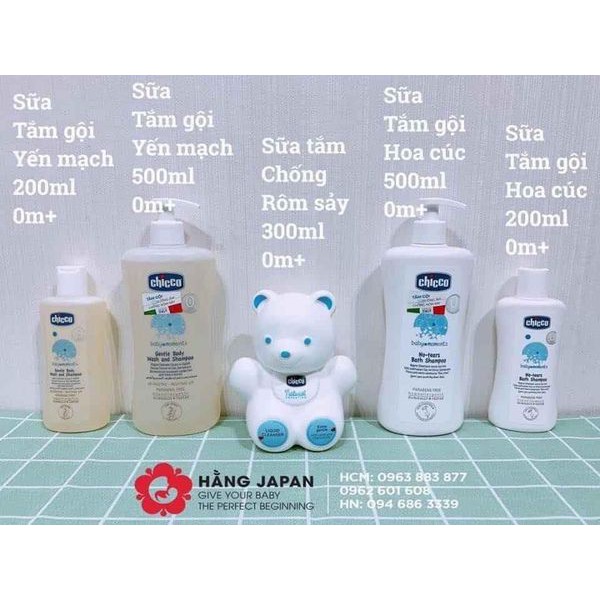 [HÀNG CHÍNH HÃNG ] Sữa tắm gội hoa cúc 2 in 1 200ml chicco Ý