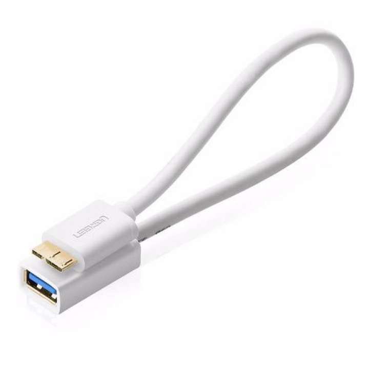 Dây Micro USB 3.0 OTG sang USB 3.0 dạng dẹt dài 20CM UGREEN US127 10801 (đen)