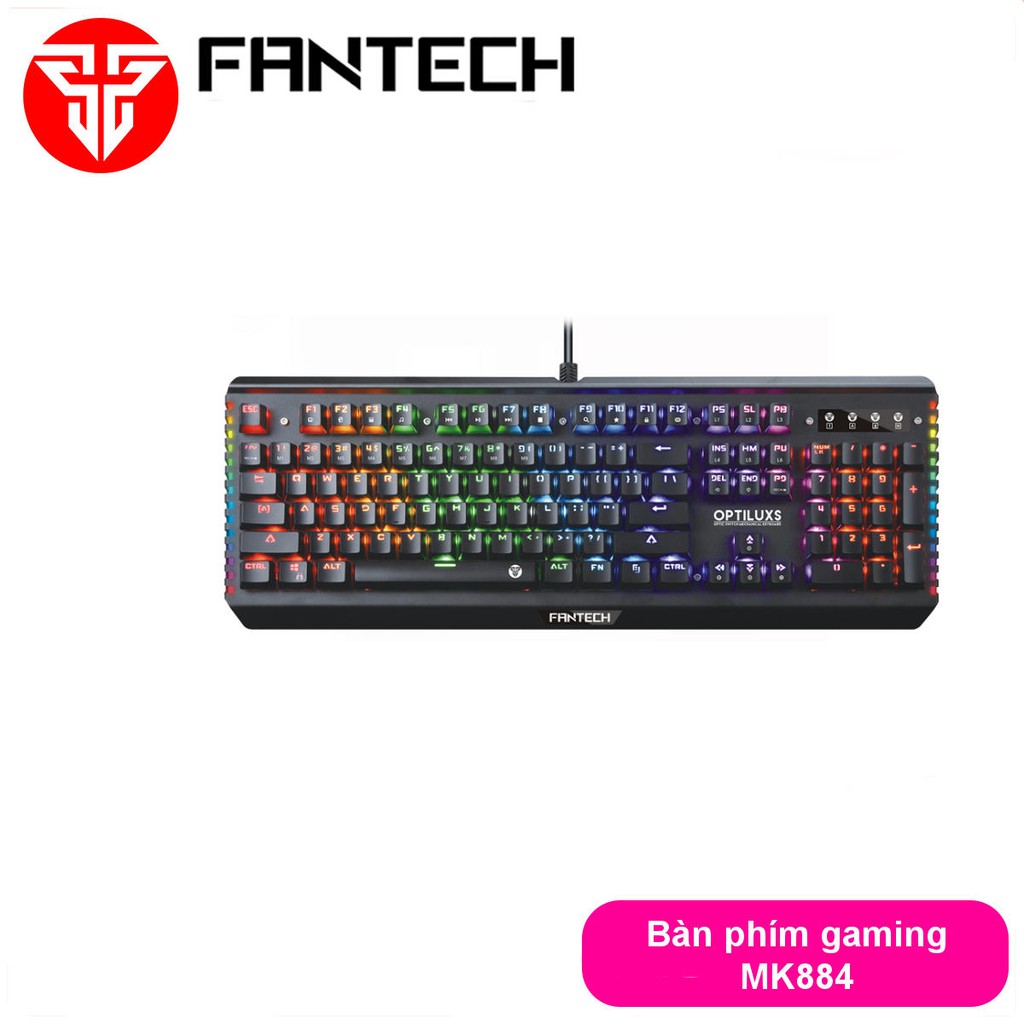 Bàn Phím Cơ Gaming Full-sized Có Dây Fantech MK884 OPTILUX Outemu Optical Switch LED RGB Full Anti Ghosting Có Phần Mềm