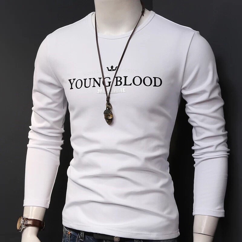Áo thun nam tay dài hàn quốc form body vải Cotton mềm mịn co giãn tốt - ATN1