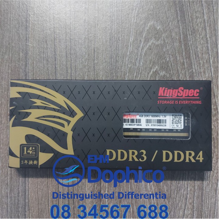 Ram KingSpec DDR3/DDR4 (4GB/8GB/1600MHz/2400MHz) cho PC – CHÍNH HÃNG KingSpec – Bảo hành 3 năm