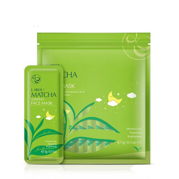 Mặt nạ ngủ trà xanh matcha lẻ 1 miếng dùng xài thử test Shopforgirl - shop8868