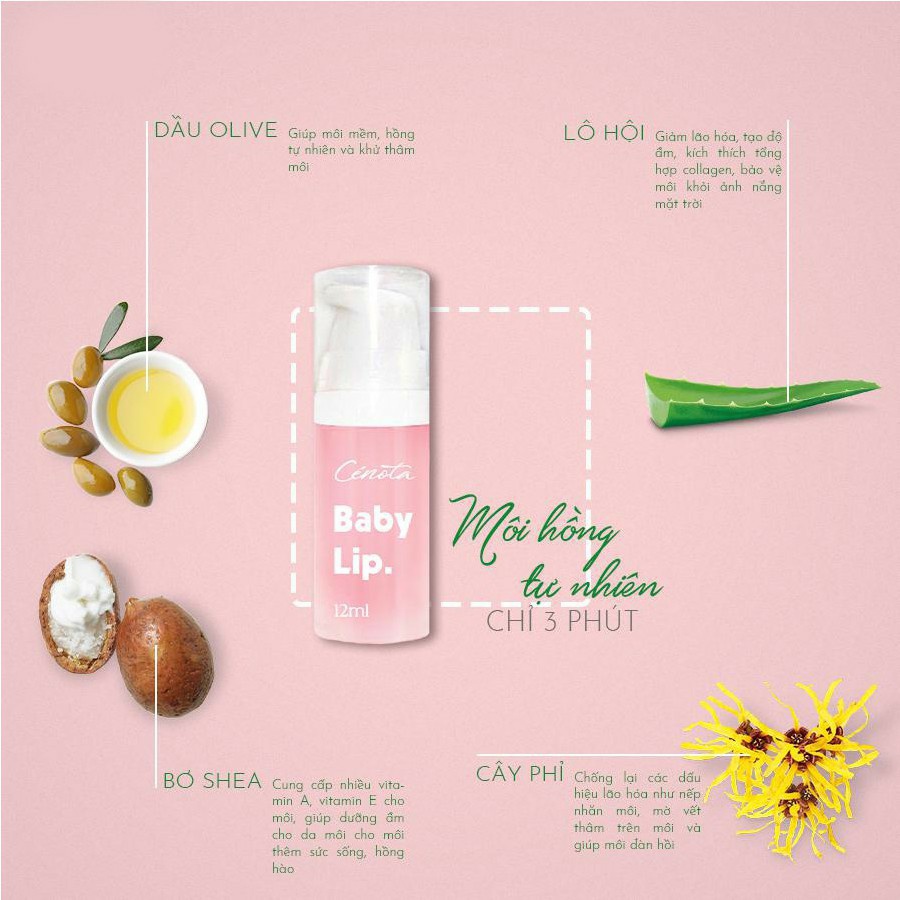 Gel tẩy da chết môi Cénota Baby Lip 12ml