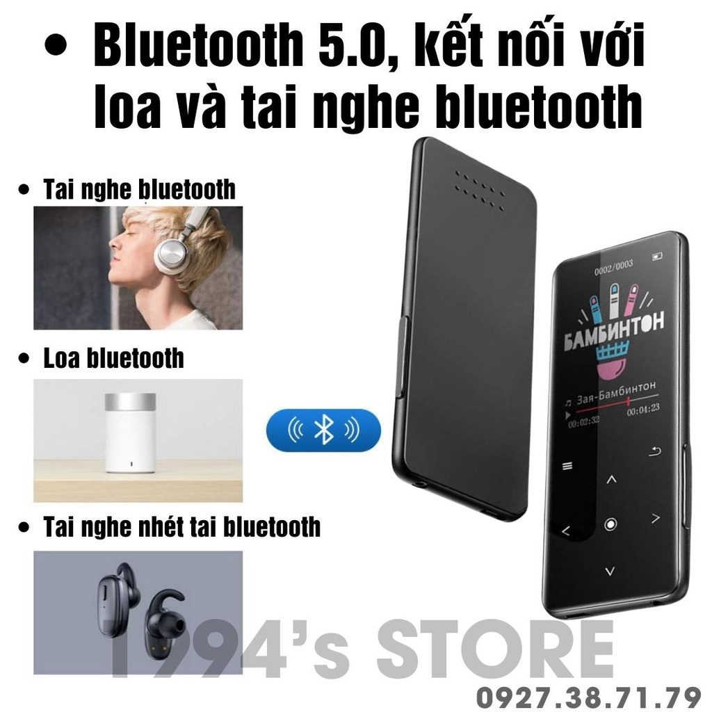 Benjie M10 - Máy Nghe Nhạc Lossless Bản 2022 - Cảm ứng - Bluetooh 5.2 APTX - Loa Ngoài Siêu Lớn - Pin 80h - Xem phim ảnh