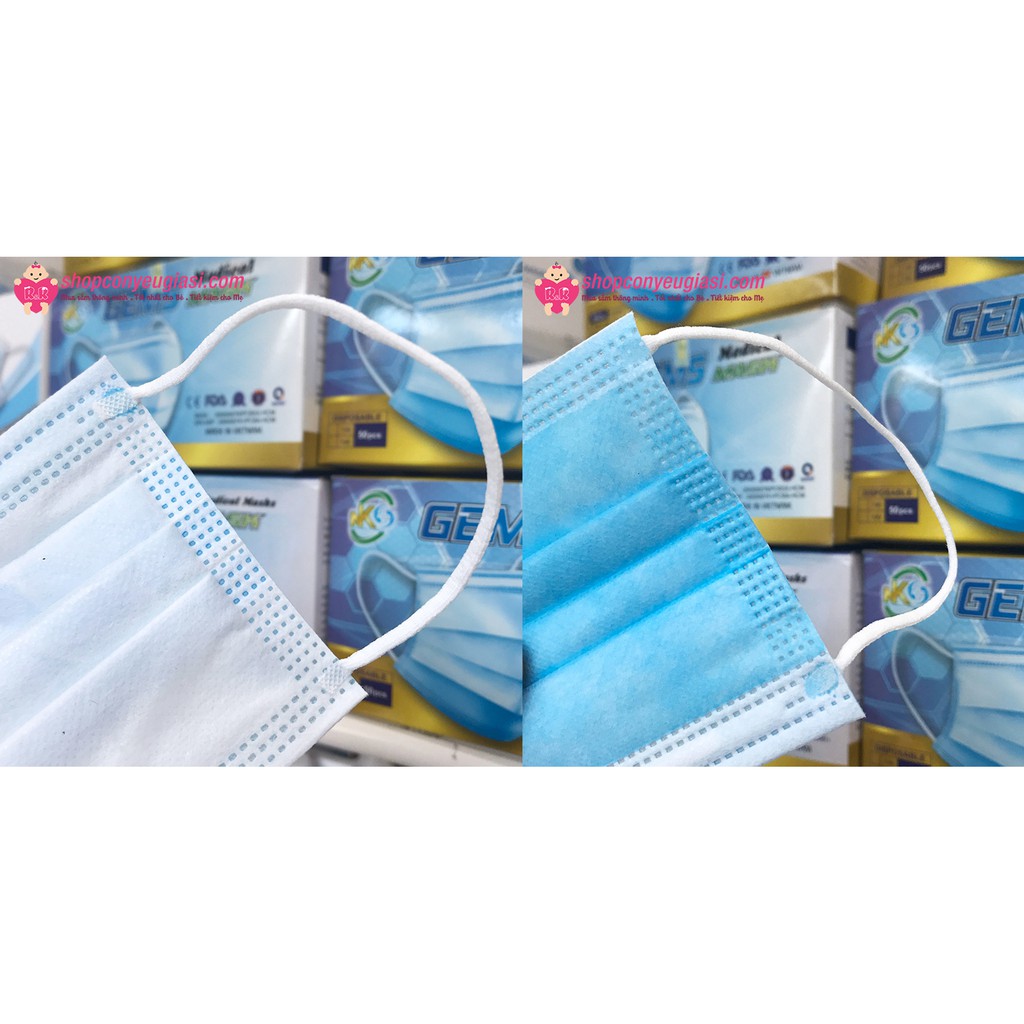 (HỘP 50 CÁI) Khẩu Trang Y Tế 4 Lớp GEMS Có Lọc/Không Lọc - Hàng Xuất Châu Âu