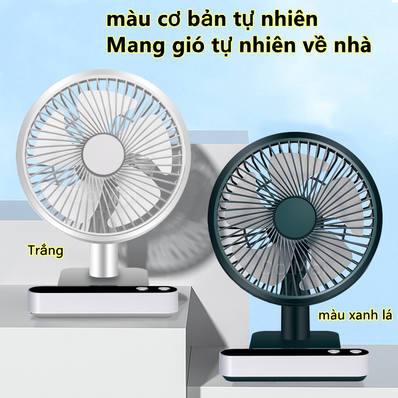 Quạt tích điện 4 tốc độ không ồn tự động quay loại mới 2022 cổng sạc Type-C 4000mAh F702