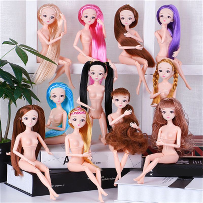 Búp Bê Công Chúa Barbie Mắt 3d 30cm 11 Khớp Nối Cho Bé Gái