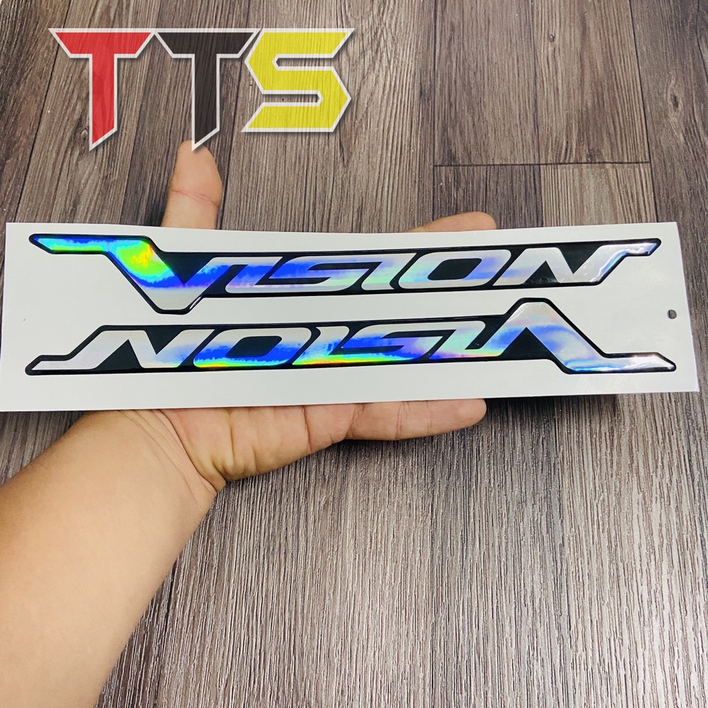 Bộ tem chữ nổi xe Honda Vision 110cc đời đầu dán trang trí dàn áo ( Hàng linh kiện )