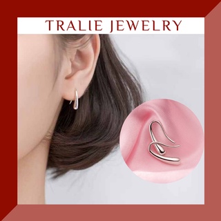 Bông tai bạc 925 Tralie Jewelry giọt nước, khuyên tai bạc nữ hình giọt nước cá tính