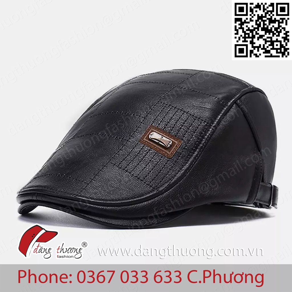 Mũ nón cóc mỏ vịt bere beret nam flatcap thời trang da Pu cao cấp