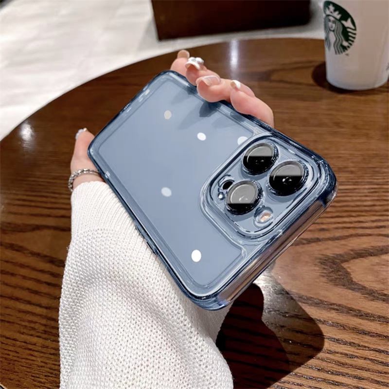 Ốp Điện Thoại TPU Trong Suốt Tích Hợp Miếng Dán Ống Kính Máy Ảnh Cho Iphone 13 12 11 Pro Max