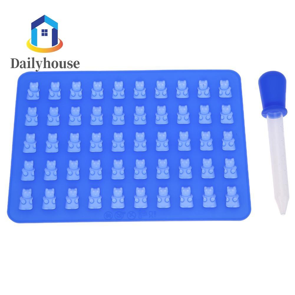 Handmade Tools 50 Grids Bear Silicone Chocolate Candy Cake Mold Ice Cube Tray Baking Mould