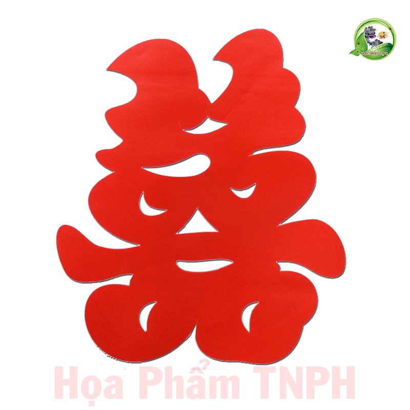 Chữ Song Hỷ Decal Đỏ Bóng Đẹp 24 x 28 cm Bóc Dán Tiện Lợi Nhanh Chóng Trang Trí Xe Hoa Cô Dâu Phòng Cưới Vu Quy Tân Hôn